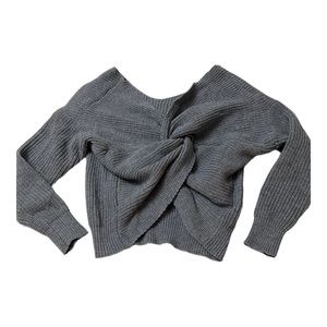 Fashion Nova Reversible Grey Bow Knot Sweater
